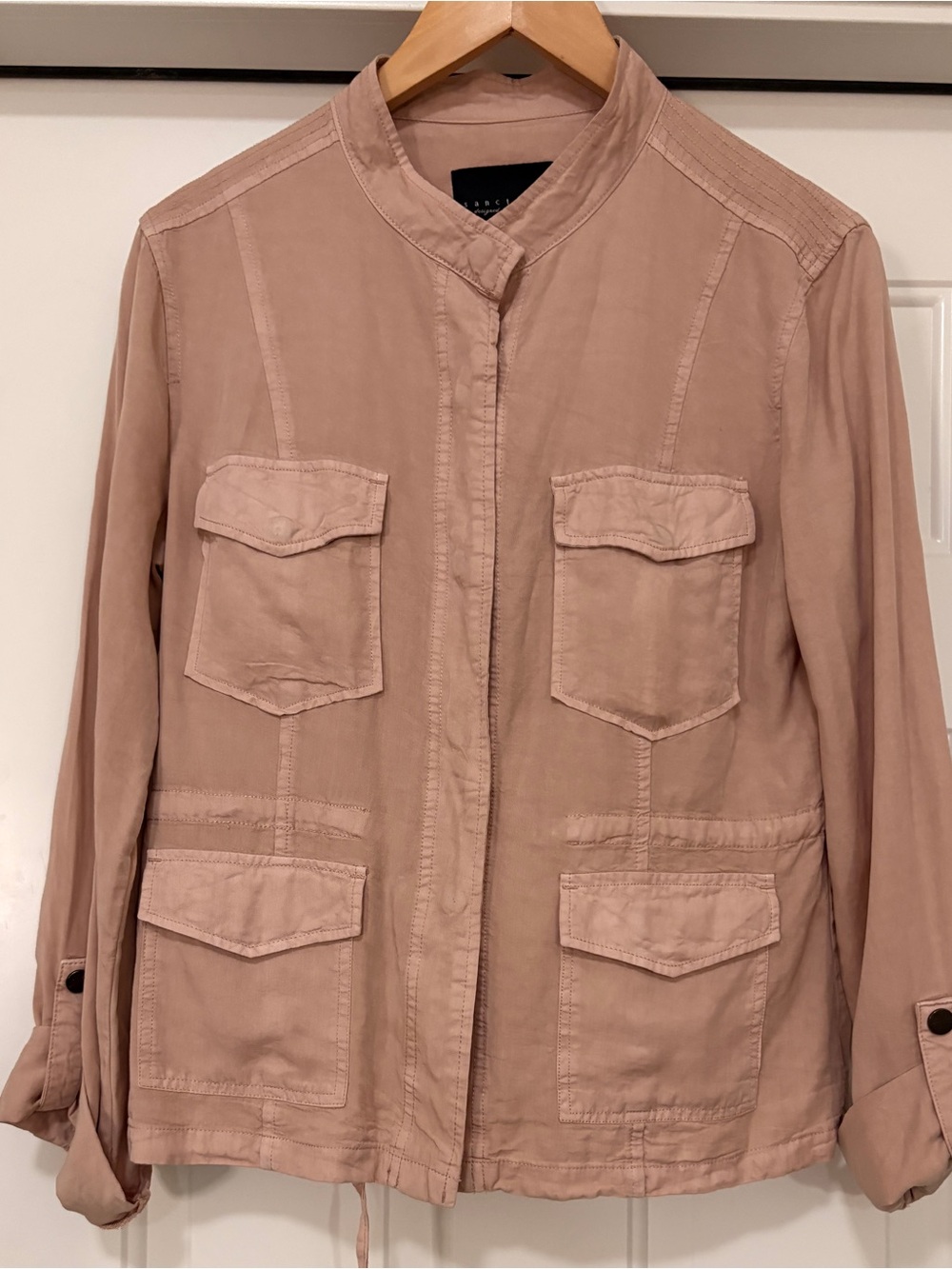 Anthropologie Sanctuary Snap Button Safari Utility Jacket Dusty Rose Size L